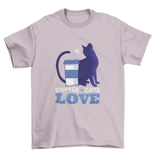 Cute Coffee Cup Pet Cat Silhouette Tee